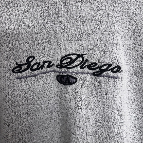 San Diego Scoop Neck Sweater Grey Size XL Y2K Style Long Sleeve - Good Condition - Picture 3 of 9